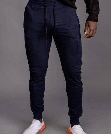 Geo Cut Sweat Pants ( Navy Blue)