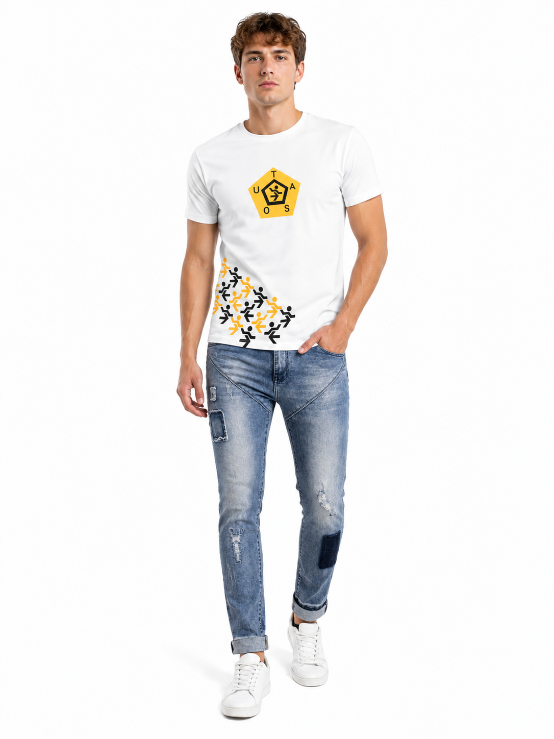TASOU Act Self Denim Pants – Washed Blue Premium Street-Style Jeans | Sizes 30–48