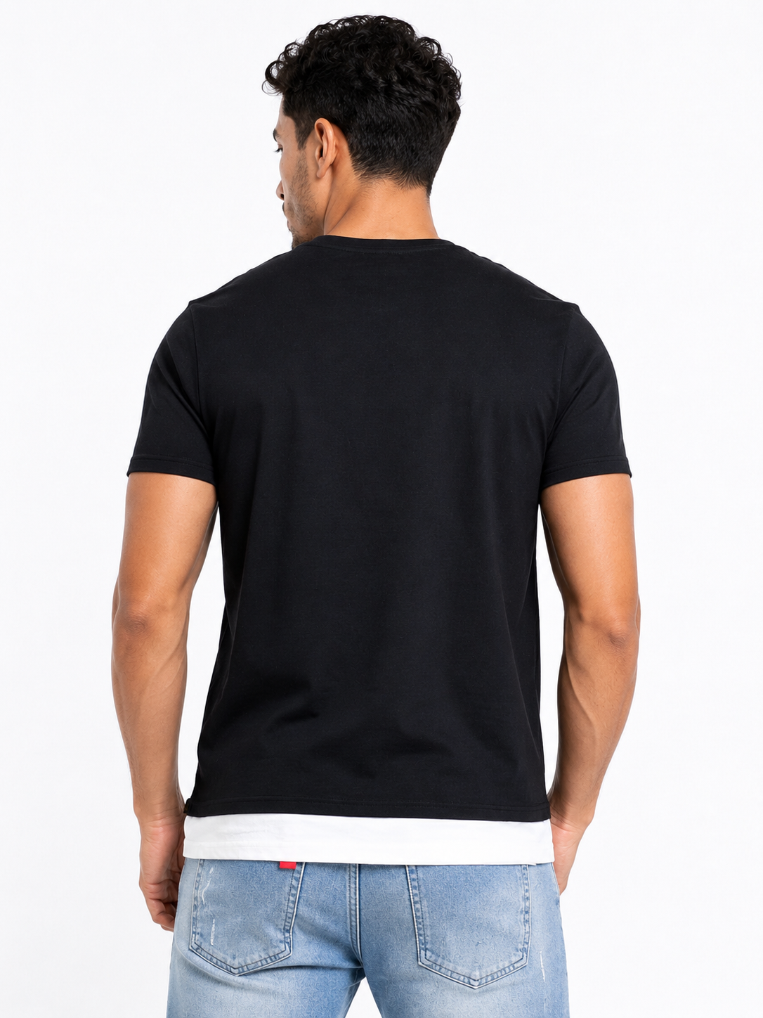 TASOU Act Self Black Tee – Moisture-Wicking Organic Cotton Performance Tee