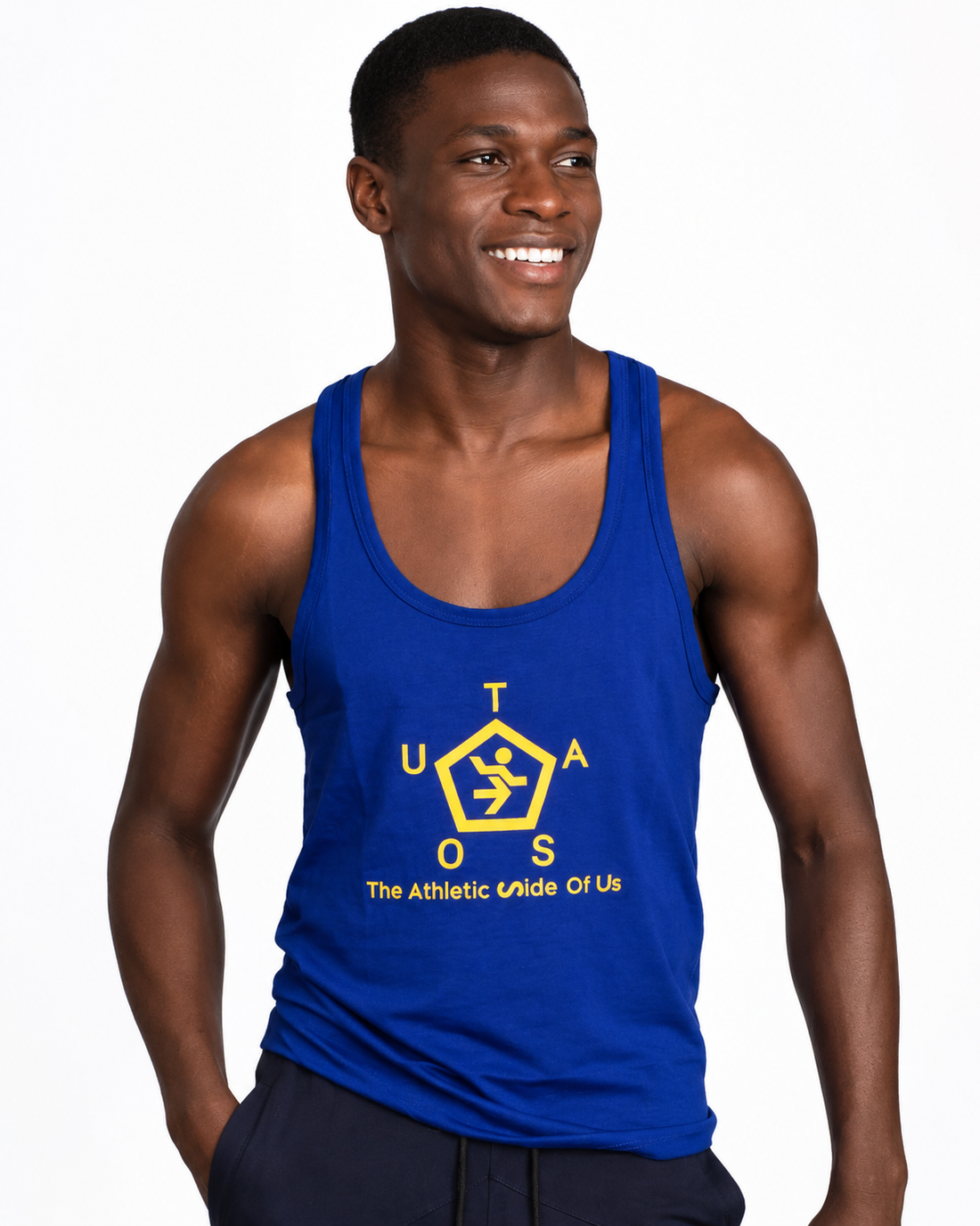 TASOU Logo Printed Tank Top – Premium Organic Cotton Unisex Tank | Royal Blue