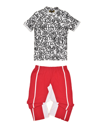 Graffiti Print Shirt And Pant Set