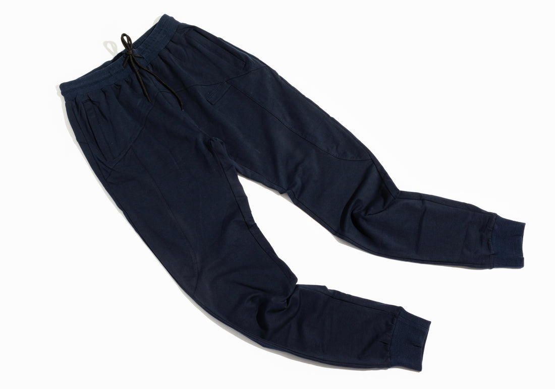 Geo Cut Sweat Pants ( Navy Blue)