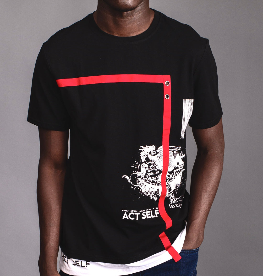 ACT SELF BLACK SHORT SLEEVE T-SHIRT